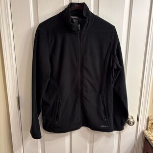 TALL Eddie Bauer Women's Black Lightweight Fleece Jacket Tall XXL